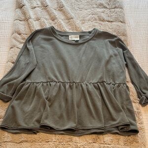 Women's Gray Peplum Top